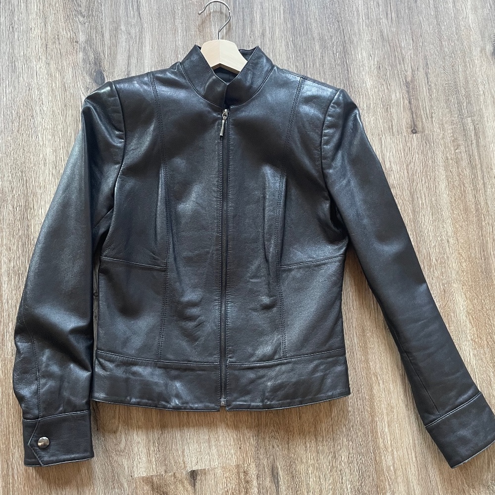 Classiques Entier Women’s Black Genuine Leather Jacket Size XS